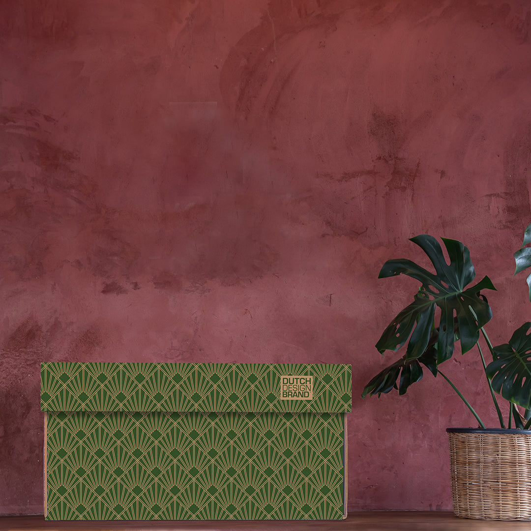 Art Deco Velvet Green Storage Box