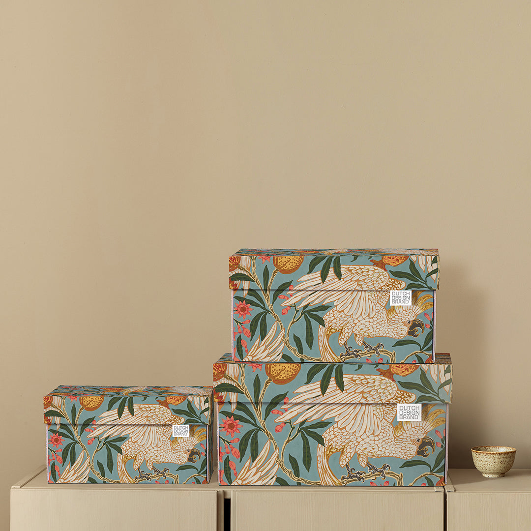 Cockatoo & Pomegranate Storage Box Medium