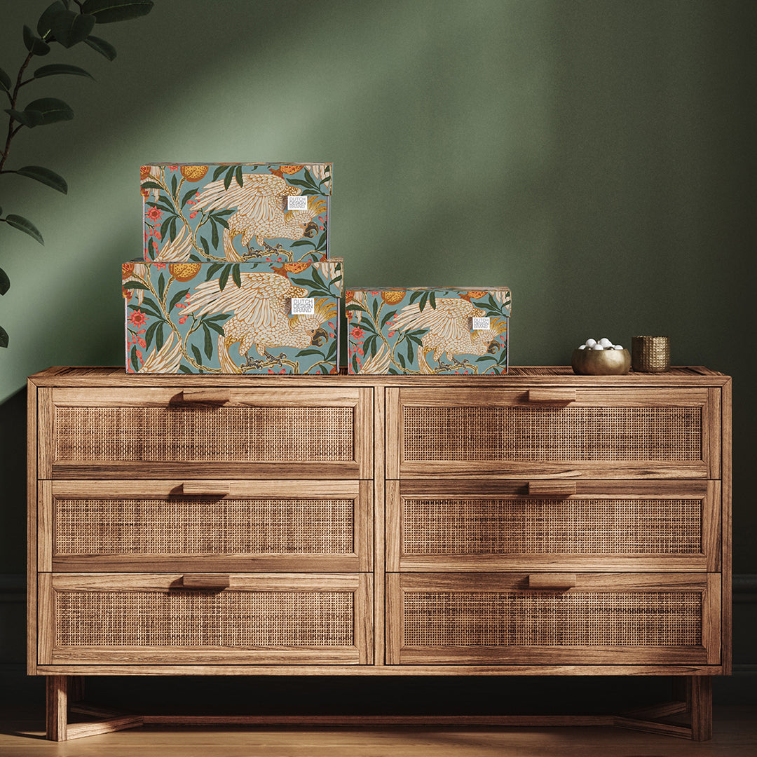 Cockatoo & Pomegranate Storage Box Medium