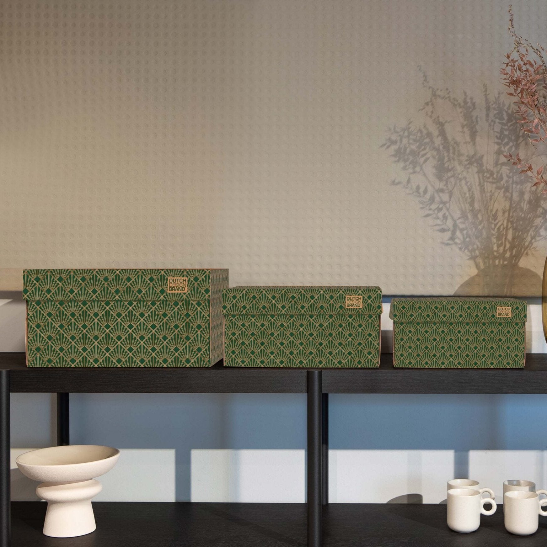 Art Deco Velvet Green Storage Box Classic