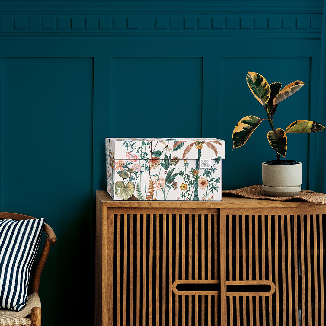 Duurzame opbergdoos met natuurdessin van Dutch Design Brand - decoratieve en functionele opbergoplossing.