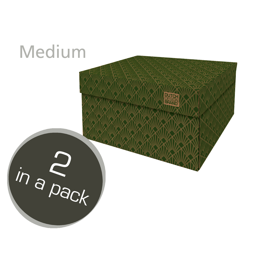 Velours Art Déco Vert (Art Deco Velvet Green) Boîte de rangement moyenne