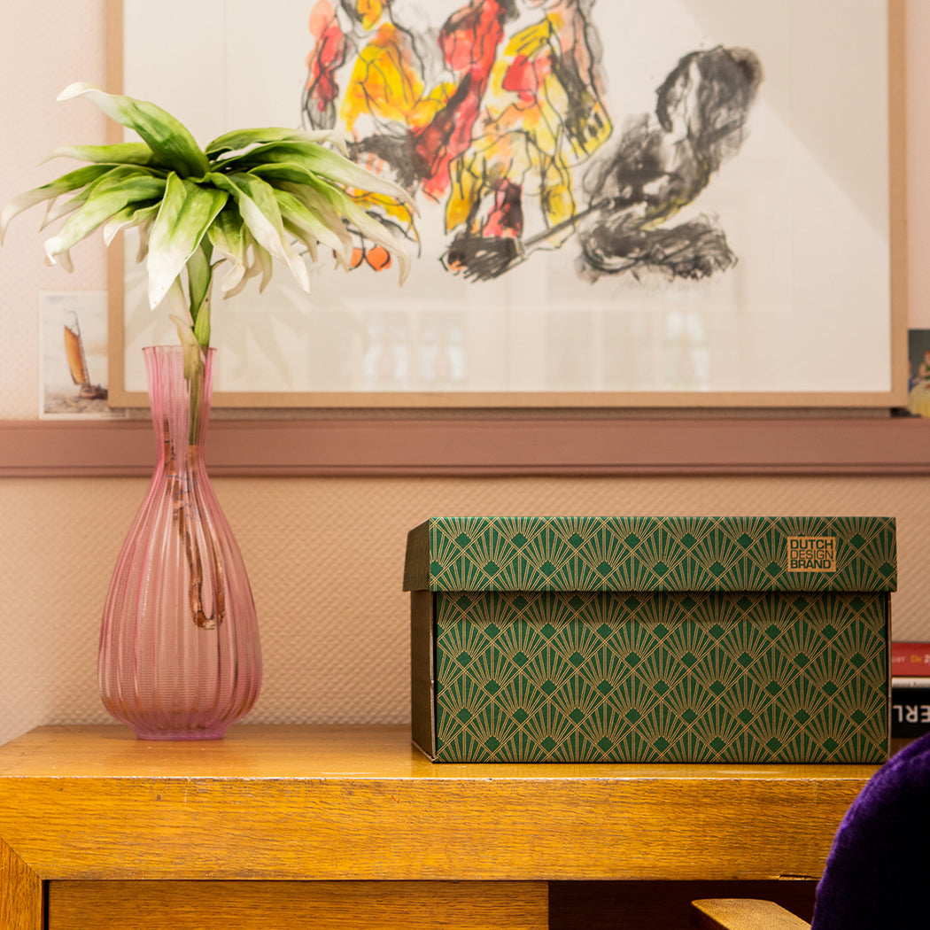 Art Deco Velvet Green Storage Box