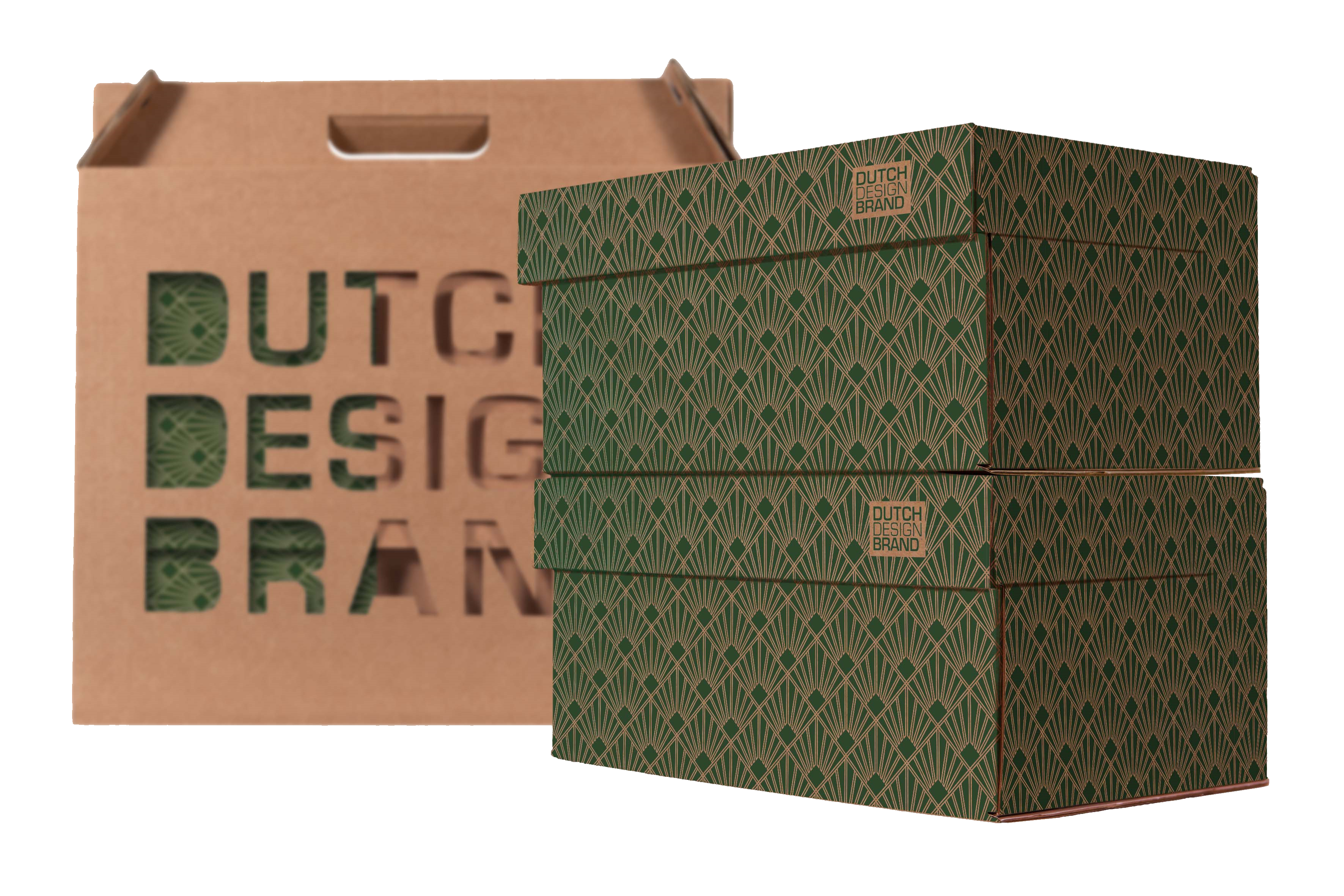 Velours Art Déco Vert (Art Deco Velvet Green) Boîte de rangement moyenne