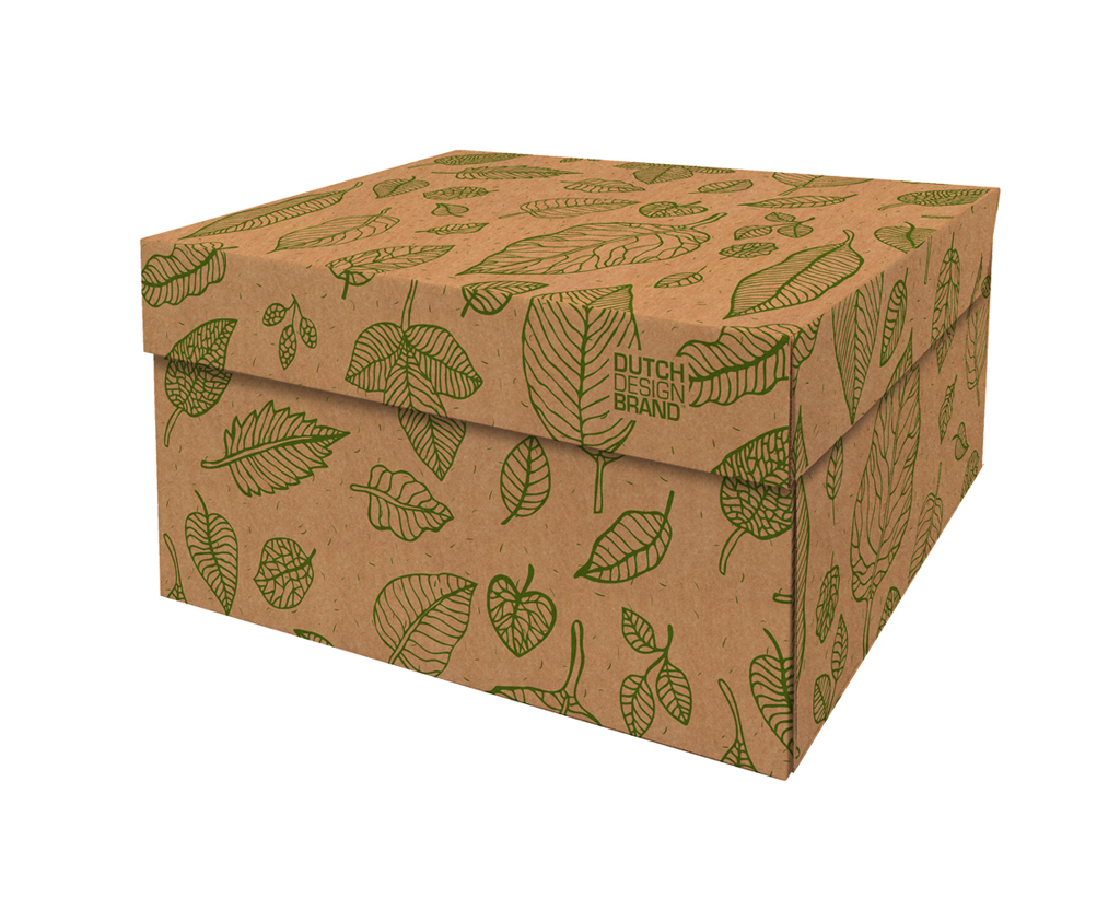 Dutch Design Storage Box Christmas Natural Leaves