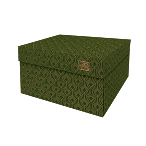 Art Deco Velvet Green Storage Box Classic Christmas