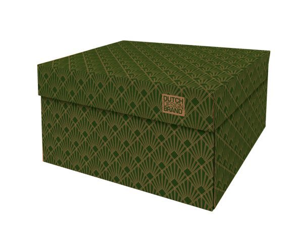 Storage Box Art Deco Green Velvet
