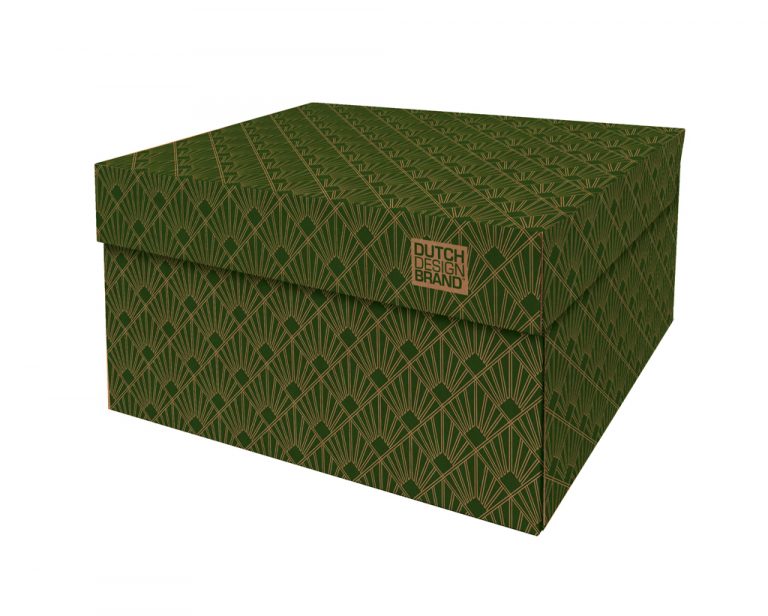 Art Deco Green Velvet Storage Box - nalevering binnen 2-3 werkdagen