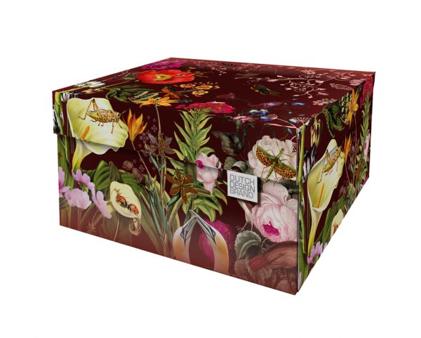 Triptic Storage Box is decorated with colourful plants with some insects scattered about.