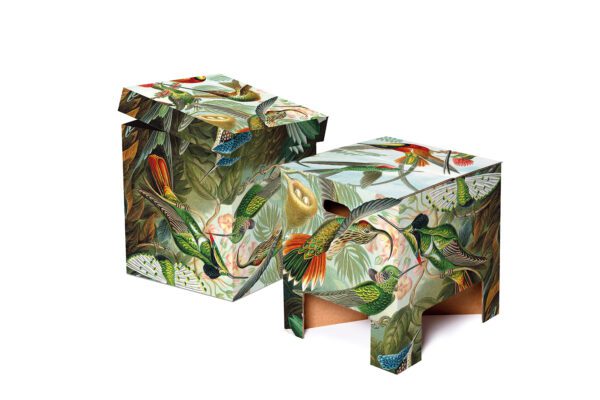 Art of Nature Chair. The chair is decorated with a print depicting hummingbirds and greenery.