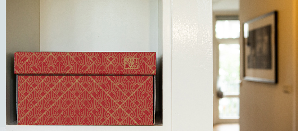 Art Deco Velvet Red Storage Box Classic B2B
