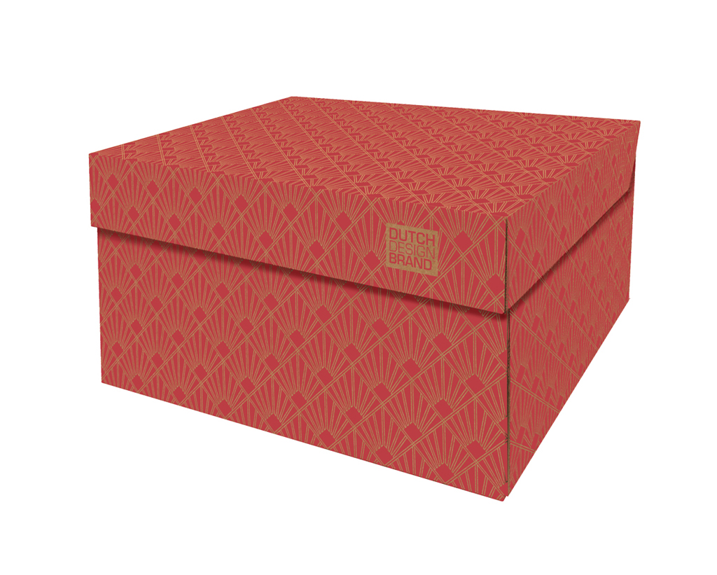Art Deco Velvet Red Storage Box Classic Christmas