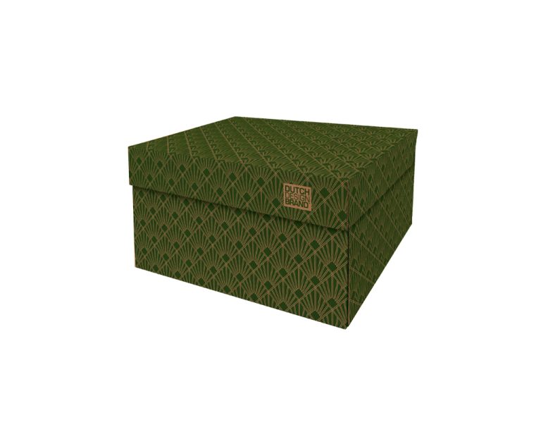 Art Deco Velvet Green Storage Box Small Kerst