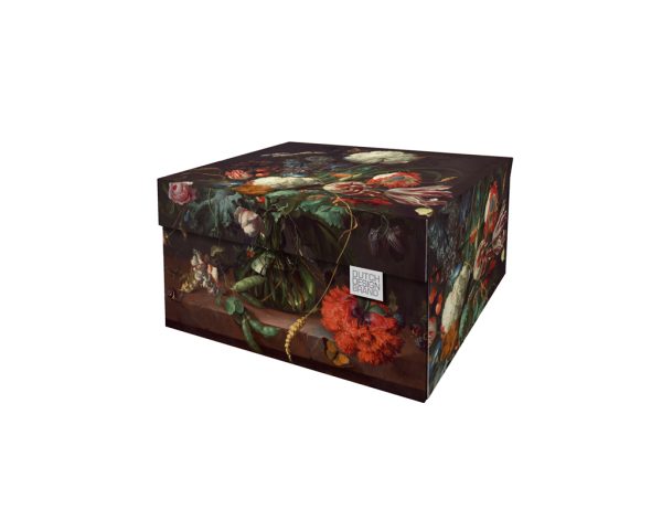 Flowers Storage Box depicting a still-life of a floral arrangement.