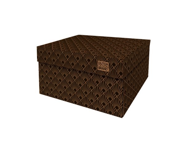 Storage Box Art Deco Night Sky. The box is decorated with a 20s geometric Art Deco print in black and gold.